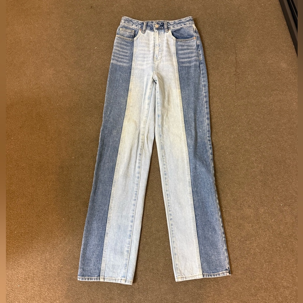 PacSun Two-Tone 90's Boyfriend Jeans - Light and Dark Blue